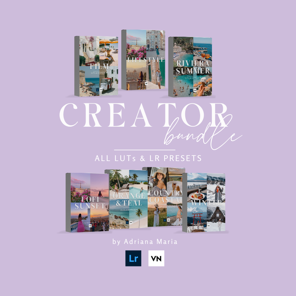 iPhone LUTs (video filters) and Lightroom Presets bundle for creators